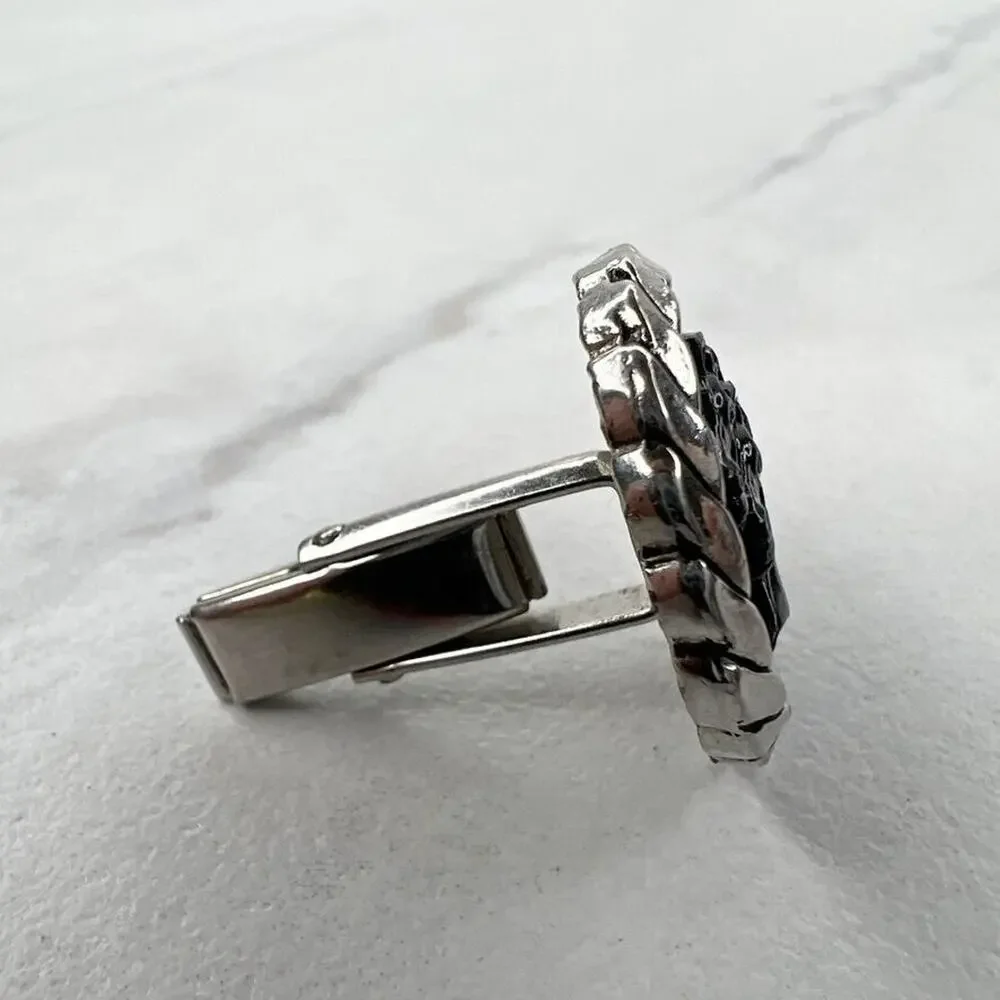 Vintage Round Double Horse Head Single Cufflink